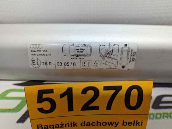 PXL_20240602_072005070_scaled.jpg Bagażnik dachowy bazowy belki poprzeczki Audi Q2 (GA) 17-