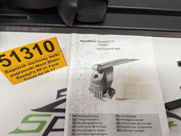 Bagażnik dachowy bazowy belki poprzeczki Mont Blanc ReadyFit RF31 Ford Fiesta 5d 08-17