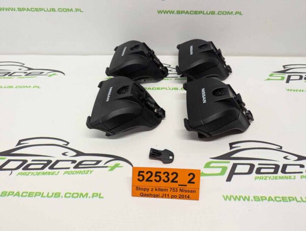 PXL_20250730_151202904_scaled.jpg Stopy bagażnika dachowego z kitem do samochodu Nissan Qashqai J11 po 2014 na relingi.