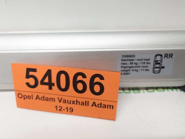 Bagażnik dachowy bazowy belki poprzeczki Opel Adam Vauxhall Adam 3 drzwi 12-19