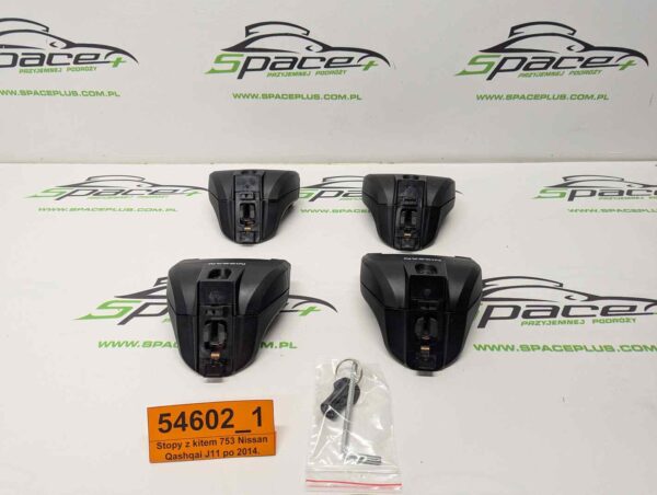 Stopy bagażnika dachowego z kitem do samochodu Nissan Qashqai J11 po 2014 na relingi.