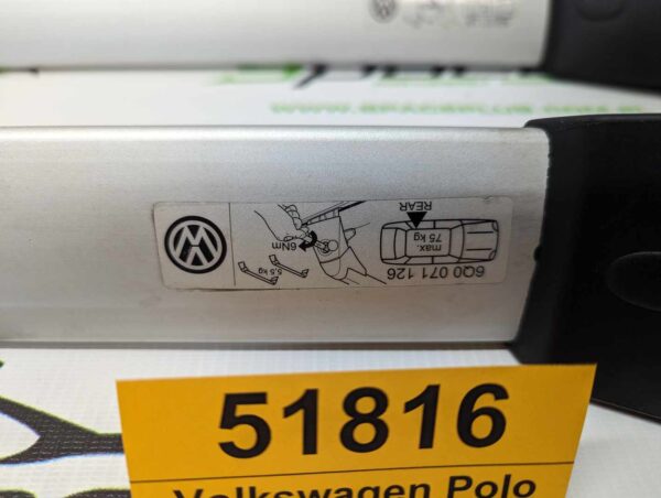 Bagażnik dachowy bazowy belki poprzeczki Volkswagen Polo 5 6Q 02-09.