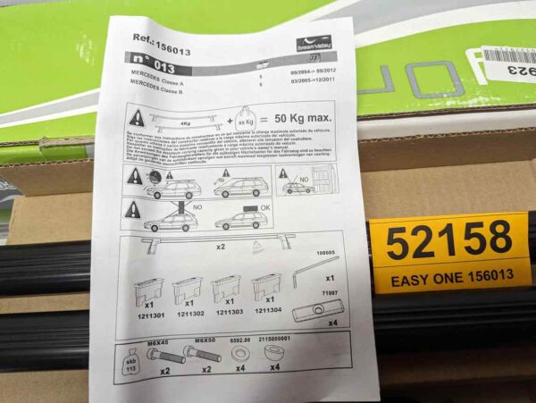 Bagażnik dachowy bazowy belki poprzeczki EASY ONE 156013 Mercedes Class B, Class A II