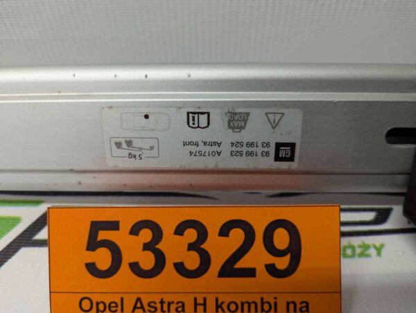 Bagażnik dachowy bazowy belki poprzeczki Opel Astra H kombi na relingi.