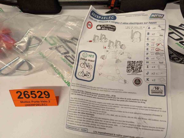 Uchwyt bagażnik rowerowy na tylną drzwi / klapę na 2 rowery Mottez Porte-Velo 2 (A029P2ELEC)