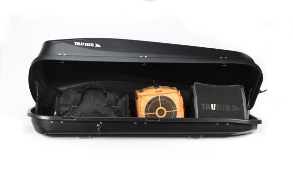 Bagażnik box dachowy Taurus Easy 430 czarny matowy. 180x78x44