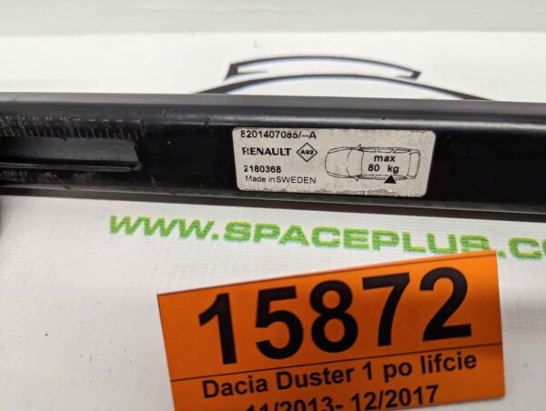 Bagażnik dachowy bazowy belki poprzeczki Dacia Duster 1 po lifcie 11/2013- 12/2017